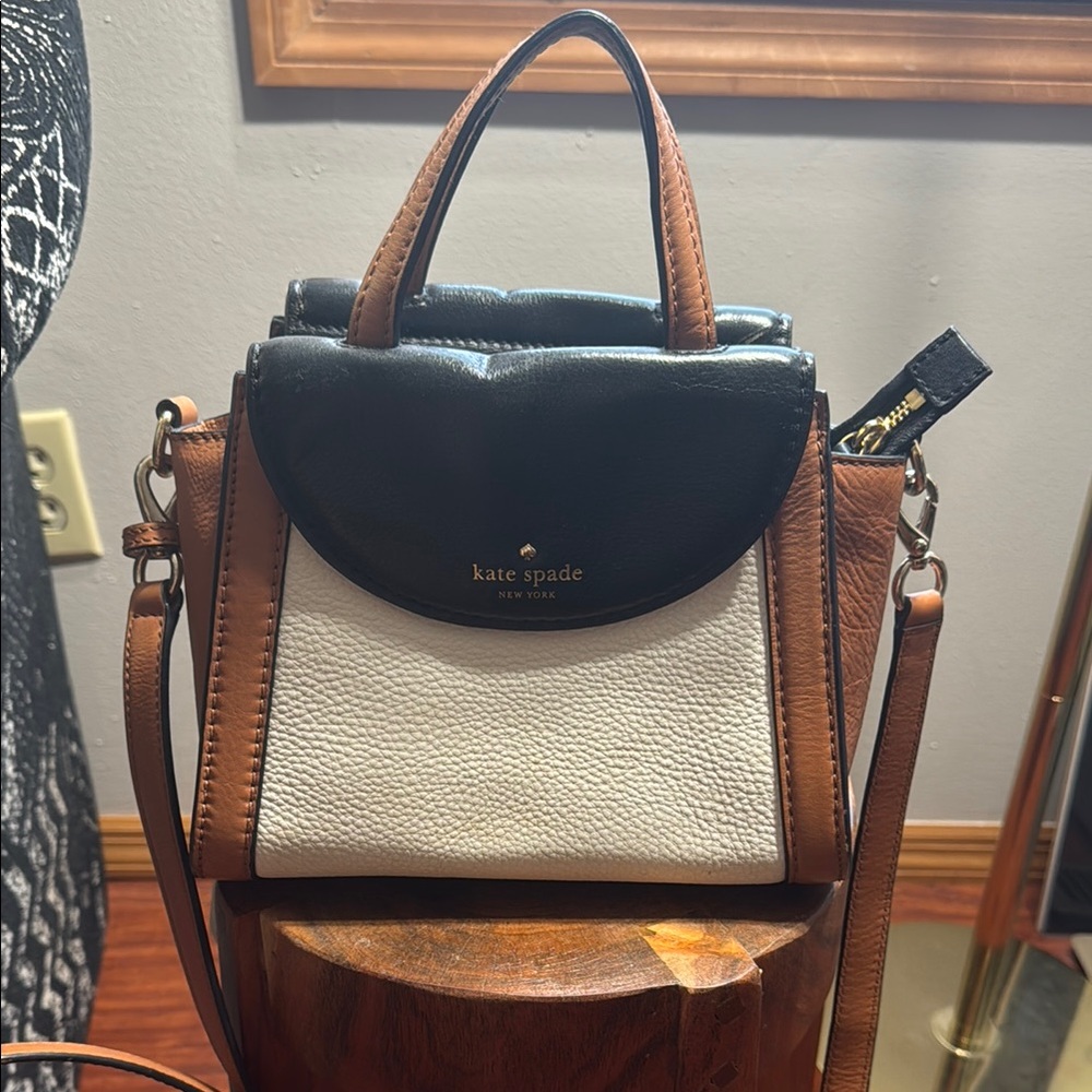 Kate Spade Black,Brown and White Leather Handbag